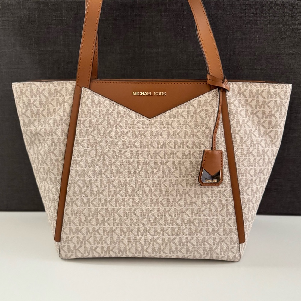 Michael Kors Tan and Brown Signature Tote